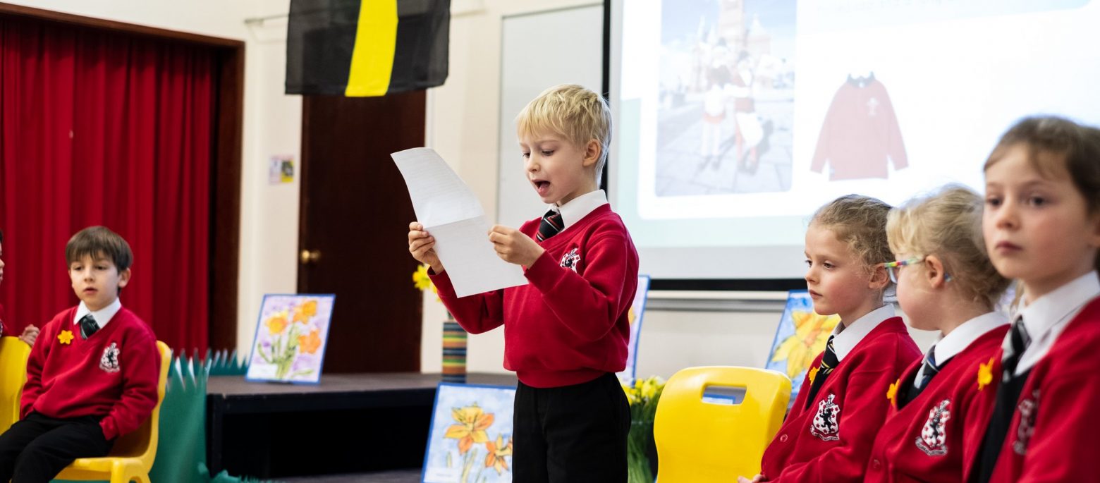 Lucton School children in assembly