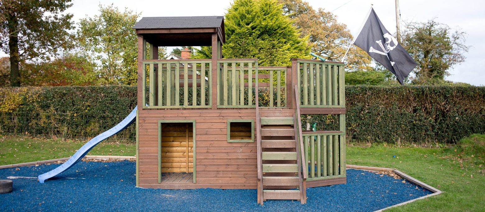 A play area in the outdoor area at Lucton School