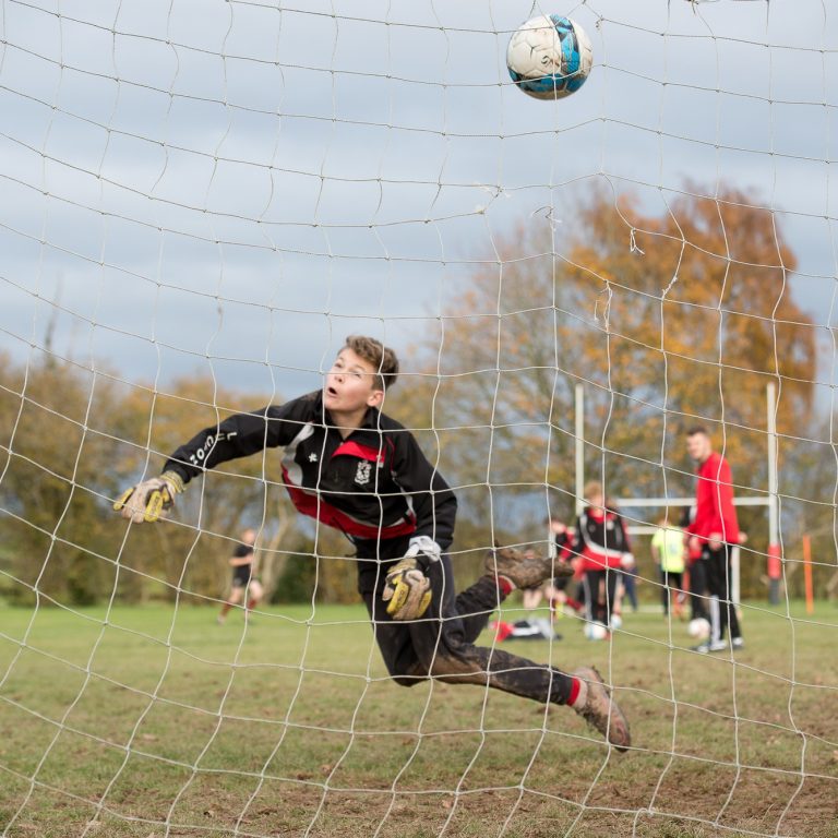 Students playing football