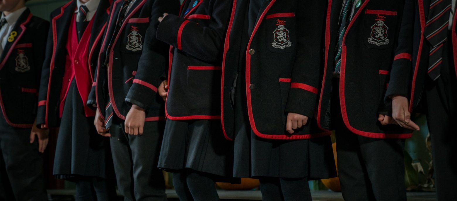children in school uniform