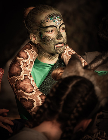 a girl with her face painted