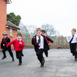 children having a race