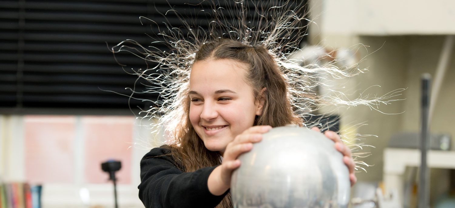 child with static hair