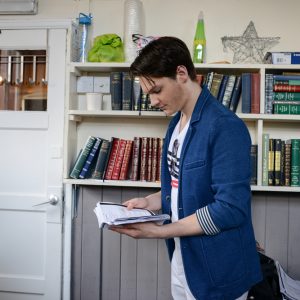 Boy reading a book