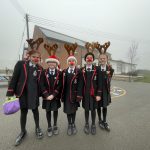 Students wearing reindeer outfits