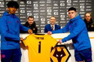 Lucton International Football Academy players and staff at Wolverhampton Wanderers training facility